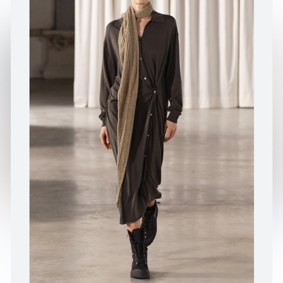 Zara Knit Maxi Dress Side Button size small new - Picture 1 of 8
